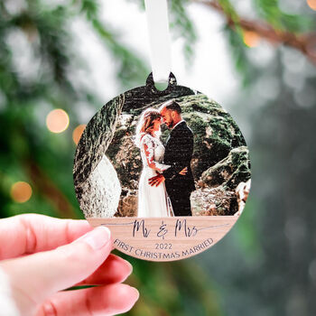 Married Couple First Christmas Together Ornament Gift, 5 of 8