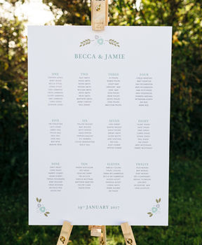 Graphic Floral Wedding Table Plan, 3 of 3