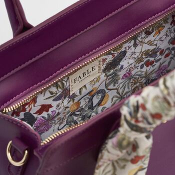 Floral Engravings Large Plum Tote, 6 of 6