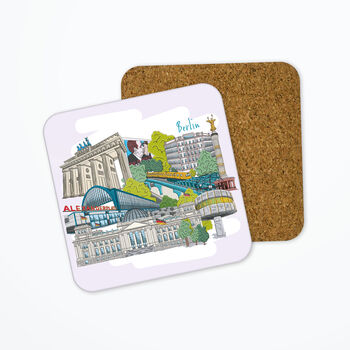 Personalised Berlin Skyline Coaster, Berlin Print, 3 of 3