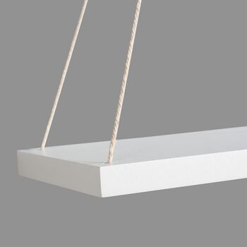 White Wall Mounted Floating Shelf With Rope, 9 of 9