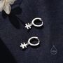 Sterling Silver Jigsaw Huggie Hoops, thumbnail 7 of 10