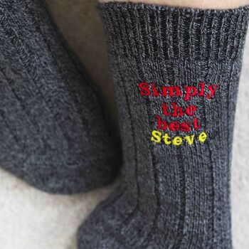 Men’s Personalised Thick Warm Fun Bamboo Socks Gift, 8 of 8