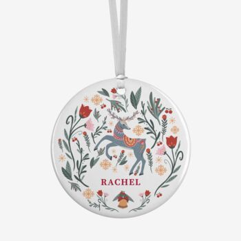 Personalised Christmas Bauble Christmas Deer, 3 of 4