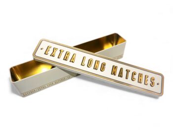 Extra Long Match Tin Storage Box Candle Gold Home Accessory Matches | Green, 7 of 12