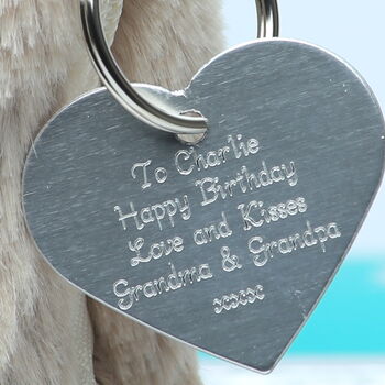 Personalised Bear Cover, Bottle, Engraved Heart, Boxed, 3 of 4