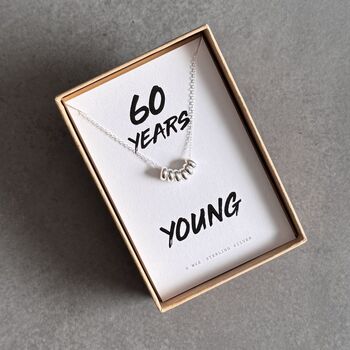 60th Birthday Necklace In Sterling Silver, 6 of 7
