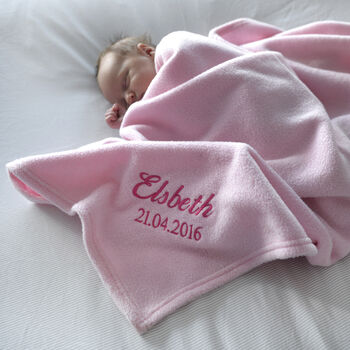 Personalised Baby's Blanket In Pink, 4 of 9