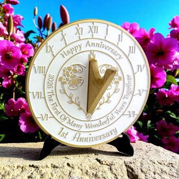 1st Anniversary Sundial Gift Perfect Present To Help Celebrate A Special Couples First Anniversary, 4 of 10