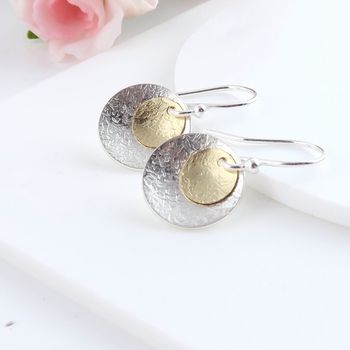 Eclipse Mixed Metal Disc Earrings, 2 of 4