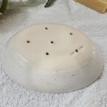 Handmade Yellow Speckled Oval Ceramic Soap Dish, 6 of 11