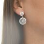 Sterling Silver Circle Nest Dangly Earrings, thumbnail 2 of 5