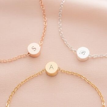 Personalised Thea Initial Disc Bracelet, 2 of 9