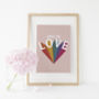 Fall In Love Rainbow Typography Print, thumbnail 1 of 1