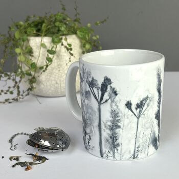 Personalised Mug With Handmade Grasslands Print, 10 of 12