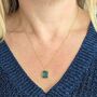 'The Rectangle' Emerald Necklace, 18ct Gold Plated, thumbnail 5 of 9