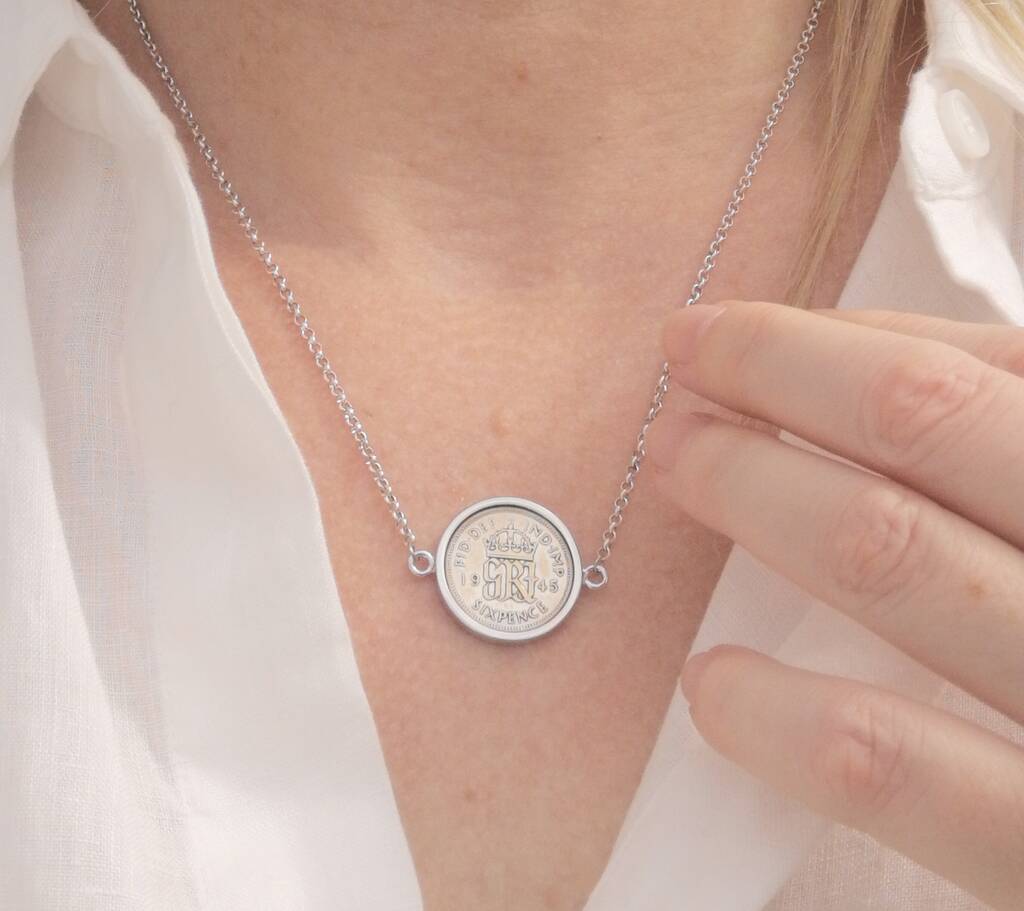 Personalised 80th Birthday Sixpence Coin Necklace, 1 of 12
