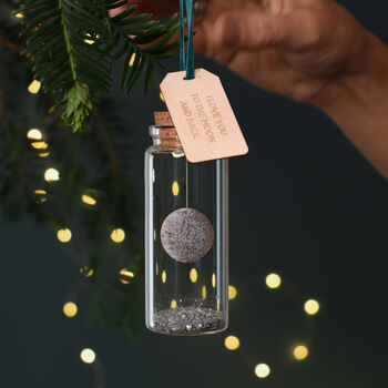 Personalised Moon Hanging Christmas Bauble, 4 of 7
