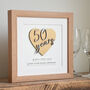 Personalised 50th Anniversary Wooden Heart Print – Golden Wedding Keepsake, thumbnail 1 of 3