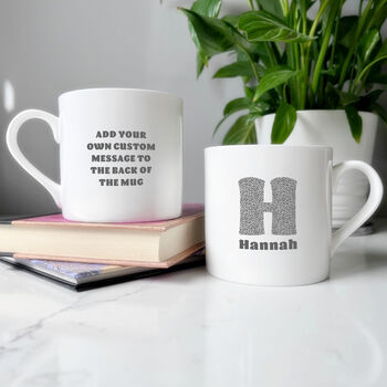 Personalised Initial And Custom Message China Mug, 3 of 3