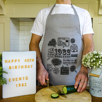 'Events Of 1982/83' 40th Birthday Gift Apron, 2 of 8