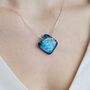 Aqua Green And Blue Glass Pendant Necklace, thumbnail 1 of 10