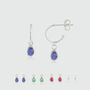 Hampton Silver And Sapphire Interchangeable Hoop Earrings, thumbnail 2 of 3