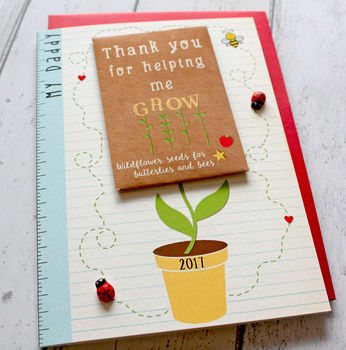 Thank You For Helping Me Grow Card And Seed Packet Gift, 3 of 8