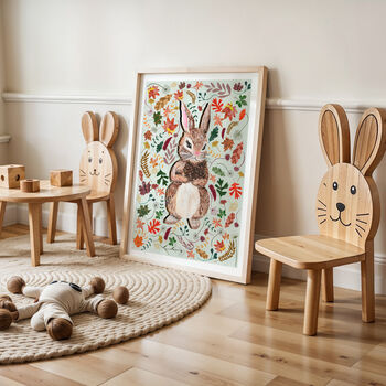 Woodland Bunny Nursery Print, 3 of 9