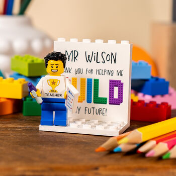 Teacher Lego® Brick Personalised Minifig Gift, Sentimental Thank You Gift From Student, Thank You Teacher Gift, Teaching Assistant Present, 2 of 12