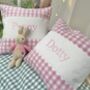 Gingham Name Cushion, thumbnail 3 of 12
