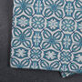 Blue Turkish Flower 100% Cotton Tea Towel, thumbnail 7 of 12