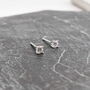 Tiny Crystal Stone Stud Earrings, thumbnail 1 of 5