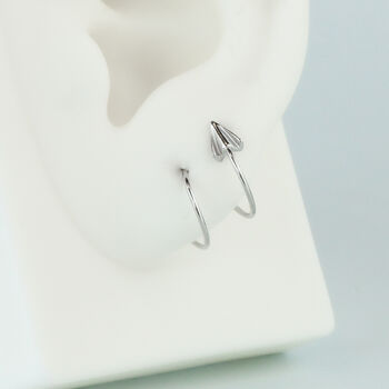 Sterling Silver Arrowhead Spiral Hoop Earrings, 2 of 5
