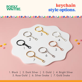 Love Wins Valentines Retro Keyring, 3 of 4