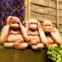 Three Monkey Garden Ornaments See Hear Speak No Evil, thumbnail 1 of 12