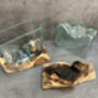 16cm Molten Glass Square Bowl On Teak Root Base, thumbnail 7 of 12