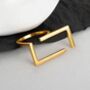 Minimalist Modern Gold Plated Open Rectangle Ring, thumbnail 1 of 5