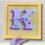Gold Typography Wall Art 'Circus Letter K' Yellow, thumbnail 6 of 7