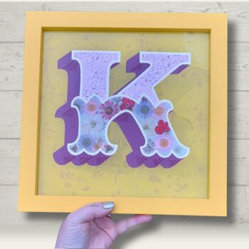 Gold Typography Wall Art 'Circus Letter K' Yellow, 6 of 7