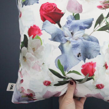 Crabapple And Iris Garden Cushion Cover Pink, 2 of 7