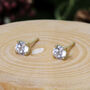 Handmade Solitaire Diamond Or Moissanite Earrings, thumbnail 4 of 5