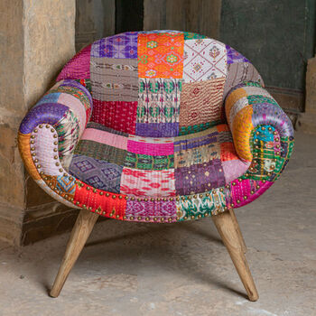 Retro Kantha Patchwork Nest Chair, 2 of 10