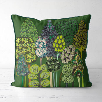 Serene Forest Greens, Mid Century Retro Style Cushion, 2 of 8