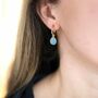 Manhattan Gold Plated And Blue Chalcedony Earrings, thumbnail 2 of 4