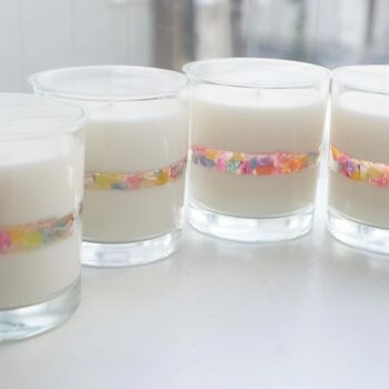 Gift Box Of Two Personalised Soy And Gems Candles, 3 of 5