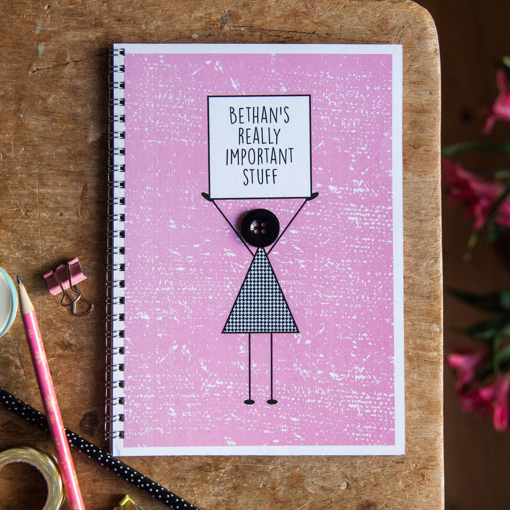 Personalised Girls Name Notebook By mrs L cards