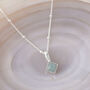 Aquamarine March Birthstone Necklace Sterling Silver, thumbnail 2 of 8