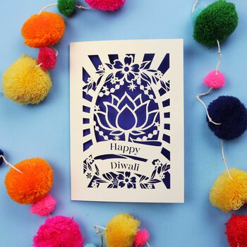 Papercut Diwali Card Lotus Design, 6 of 6