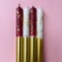 White, Gold And Red Glitter Christmas Candles 'Plum Puddings', thumbnail 5 of 5